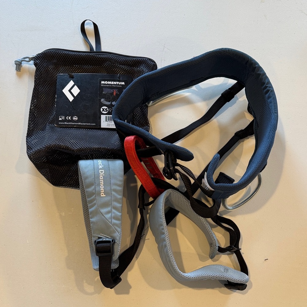 Black Diamond Momentum Harness with Red and Gray Accents